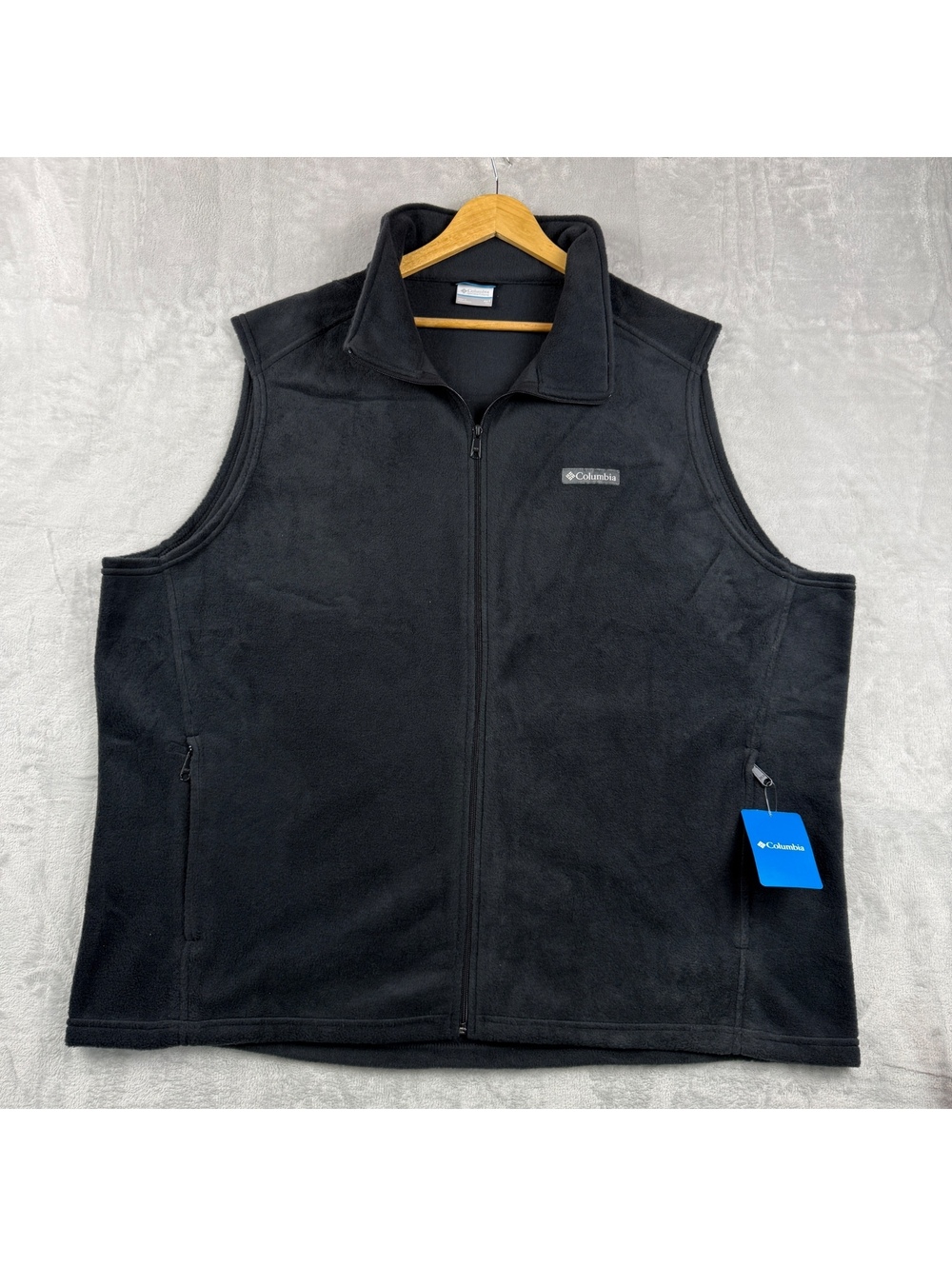 Columbia Men’s 4XLT Black Fleece Vest Full Zip Tall Big & Tall Gorpcore Hike NWT